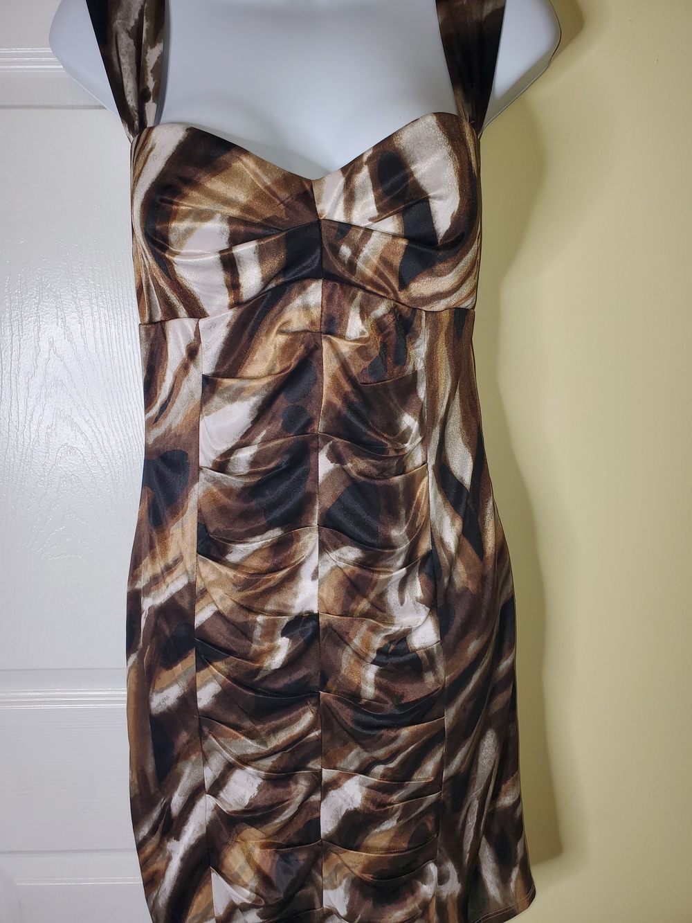 Love Tease Brown Abstract Sheath Dress Size 11 NWT